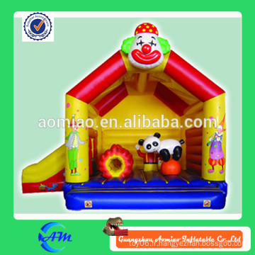 Funny clown cartoon gonflable bouncer kids trampoline / jumping bed